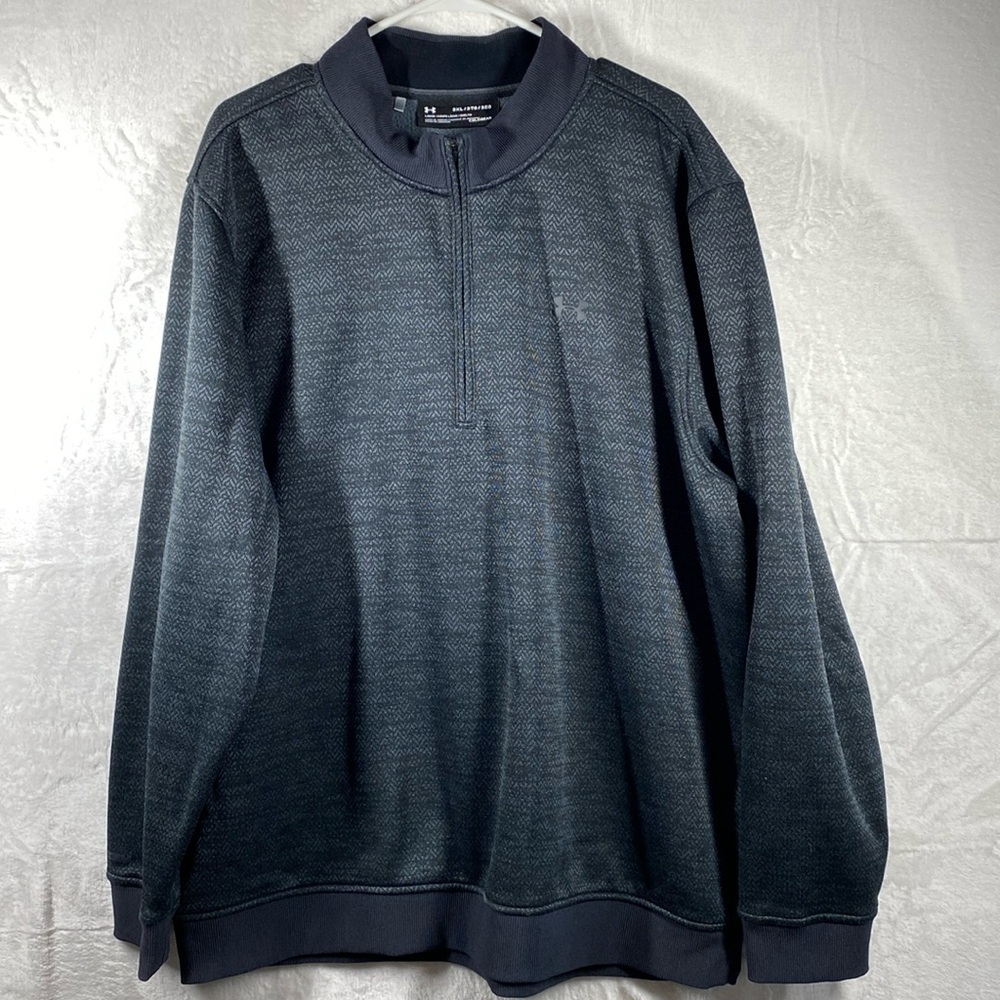 Under Armour Mens Jacket 1/4 Zipper Pull Over Black‎ Cold Gear Style 1309289